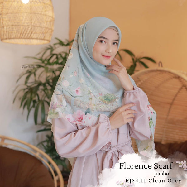 [ BUY 3 GET 1 FREE HIJAB ] Florence Scarf JUMBO - RJ24.11 Clean Grey