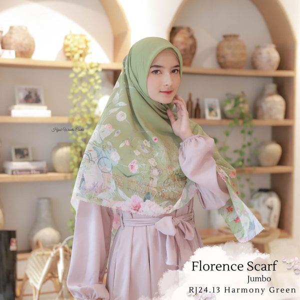 [ BUY 3 GET 1 FREE HIJAB ] Florence Scarf JUMBO - RJ24.13 Harmony Green