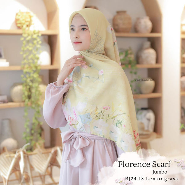 [ BUY 3 GET 1 FREE HIJAB ] Florence Scarf JUMBO - RJ24.18 Lemongrass