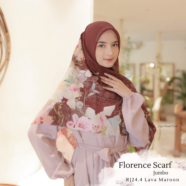 [ BUY 3 GET 1 FREE HIJAB ] Florence Scarf JUMBO - RJ24.4 Lava Maroon