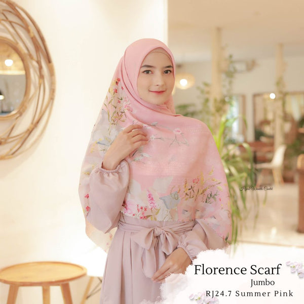 [ BUY 3 GET 1 FREE HIJAB ] Florence Scarf JUMBO - RJ24.7 Summer Pink