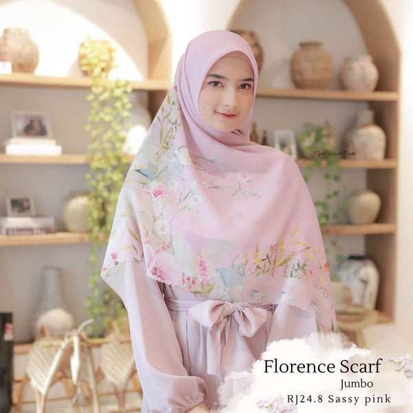 [ BUY 3 GET 1 FREE HIJAB ] Florence Scarf JUMBO - RJ24.8 Sassy Pink