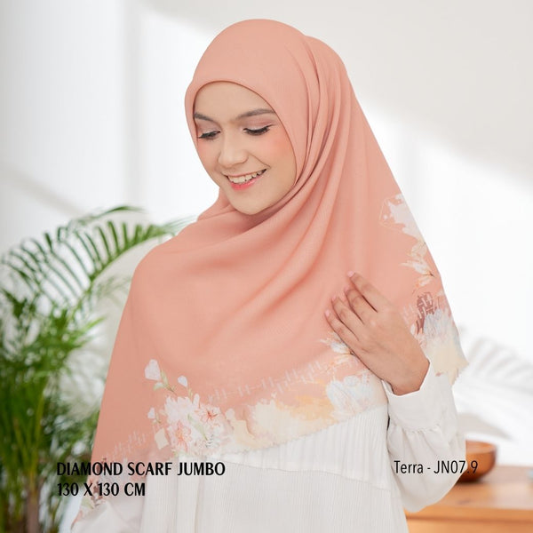 [ BUY 3 GET 1 FREE HIJAB ] Diamond Scarf JUMBO - JN07.9 Terra