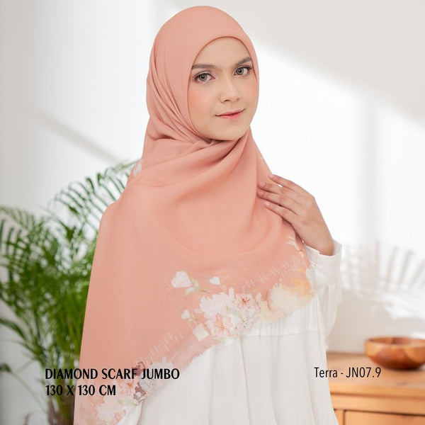 [ BUY 3 GET 1 FREE HIJAB ] Diamond Scarf JUMBO - JN07.9 Terra