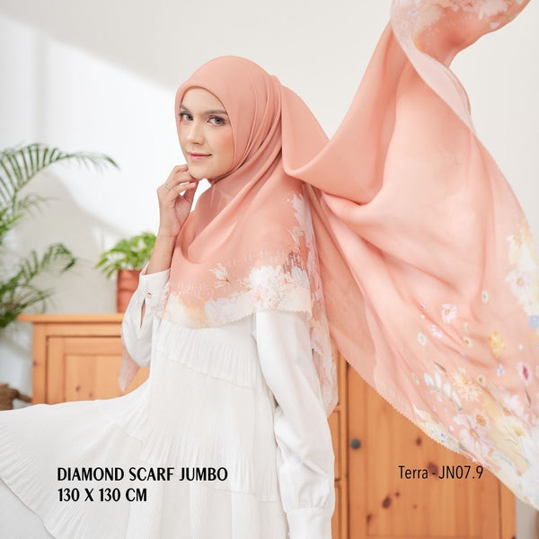 [ BUY 3 GET 1 FREE HIJAB ] Diamond Scarf JUMBO - JN07.9 Terra