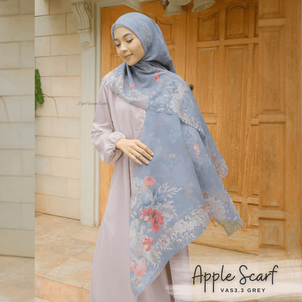 [ BUY 3 GET 1 FREE HIJAB ] Apple Scarf - VAS3.3 Grey