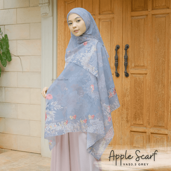 [ BUY 3 GET 1 FREE HIJAB ] Apple Scarf - VAS3.3 Grey