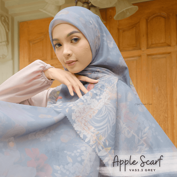 [ BUY 3 GET 1 FREE HIJAB ] Apple Scarf - VAS3.3 Grey