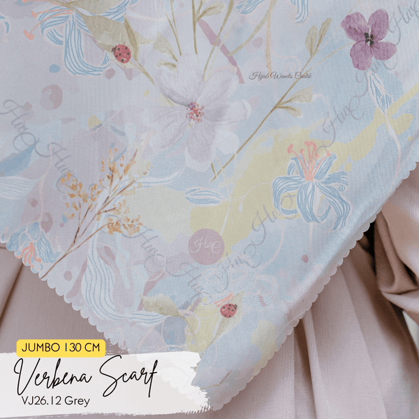 [ BUY 3 GET 1 FREE HIJAB ] Verbena Scarf JUMBO - VJ26.12 Grey