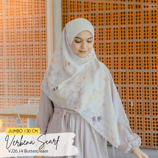 [ BUY 3 GET 1 FREE HIJAB ] Verbena Scarf JUMBO - VJ26.14 Buttercream