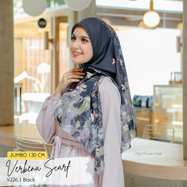 [ BUY 3 GET 1 FREE HIJAB ] Verbena Scarf JUMBO - VJ26.1 Black