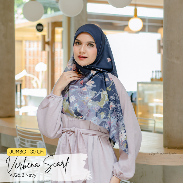 [ BUY 3 GET 1 FREE HIJAB ] Verbena Scarf JUMBO - VJ26.2 Navy