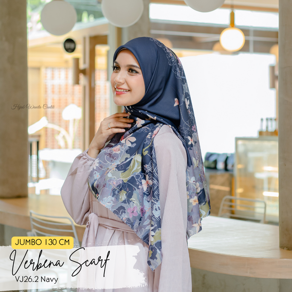 [ BUY 3 GET 1 FREE HIJAB ] Verbena Scarf JUMBO - VJ26.2 Navy