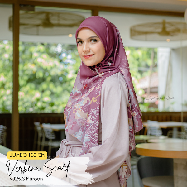 [ BUY 3 GET 1 FREE HIJAB ] Verbena Scarf JUMBO - VJ26.3 Maroon