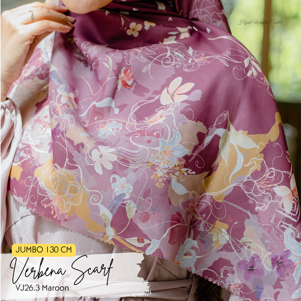 [ BUY 3 GET 1 FREE HIJAB ] Verbena Scarf JUMBO - VJ26.3 Maroon