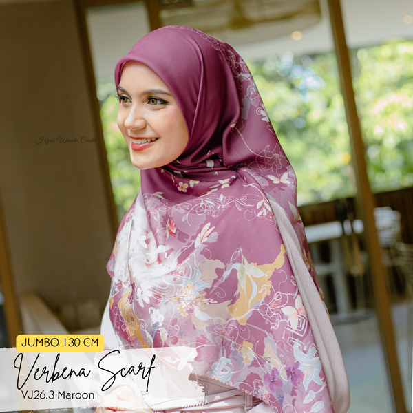 [ BUY 3 GET 1 FREE HIJAB ] Verbena Scarf JUMBO - VJ26.3 Maroon