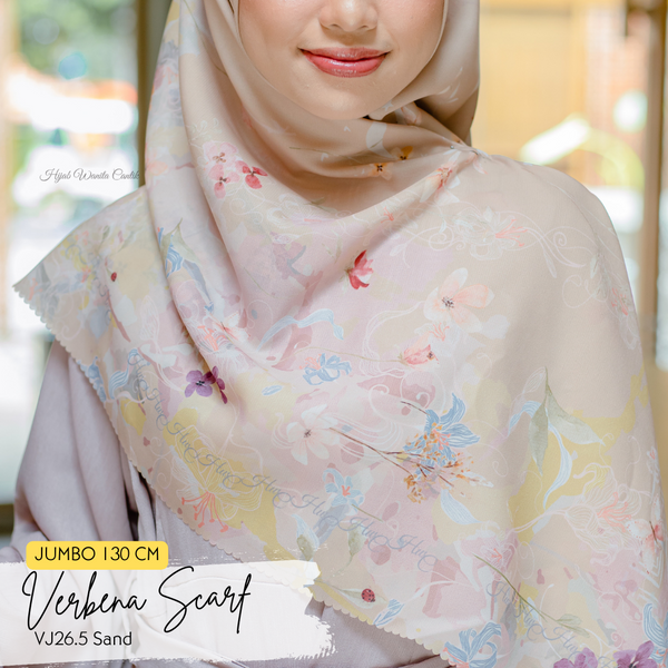 [ BUY 3 GET 1 FREE HIJAB ] Verbena Scarf JUMBO - VJ26.5 Sand