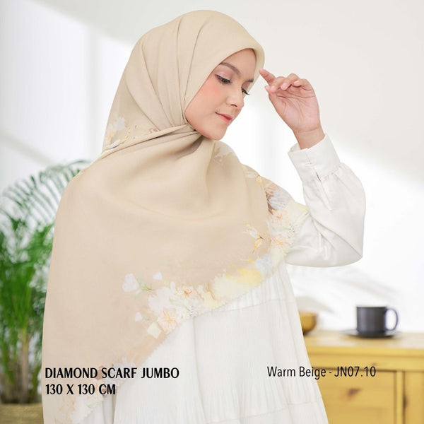 [ BUY 3 GET 1 FREE HIJAB ] Diamond Scarf JUMBO - JN07.10 Warm Beige