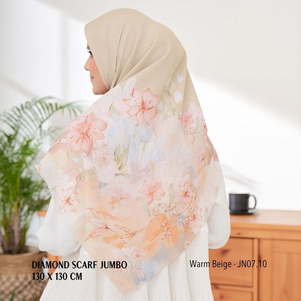 [ BUY 3 GET 1 FREE HIJAB ] Diamond Scarf JUMBO - JN07.10 Warm Beige