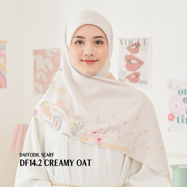 [ BUY 3 GET 1 FREE HIJAB ] Daffodil Scarf - DF14.2 Creamy Oat