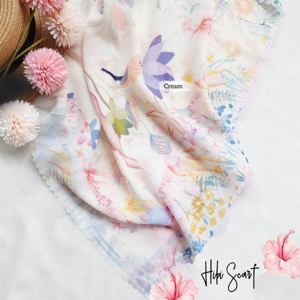 [ BUY 3 GET 1 FREE HIJAB ] Hibi Scarf - SH94.11 Cream