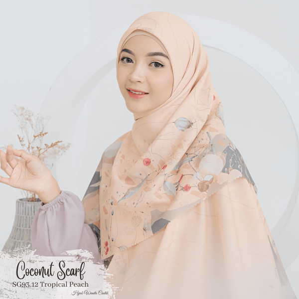 [ BUY 3 GET 1 FREE HIJAB ] Coconut Scarf - SG93.12 Tropical Peach