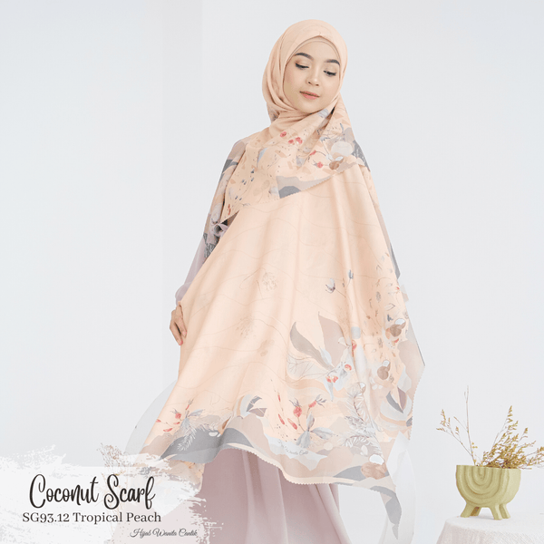 [ BUY 3 GET 1 FREE HIJAB ] Coconut Scarf - SG93.12 Tropical Peach