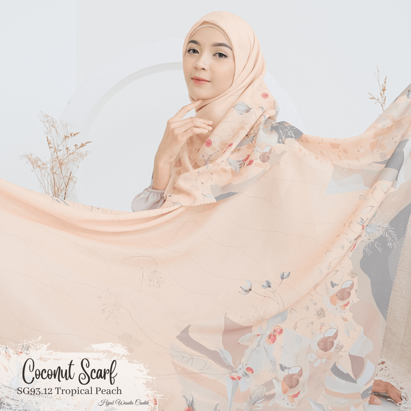 [ BUY 3 GET 1 FREE HIJAB ] Coconut Scarf - SG93.12 Tropical Peach